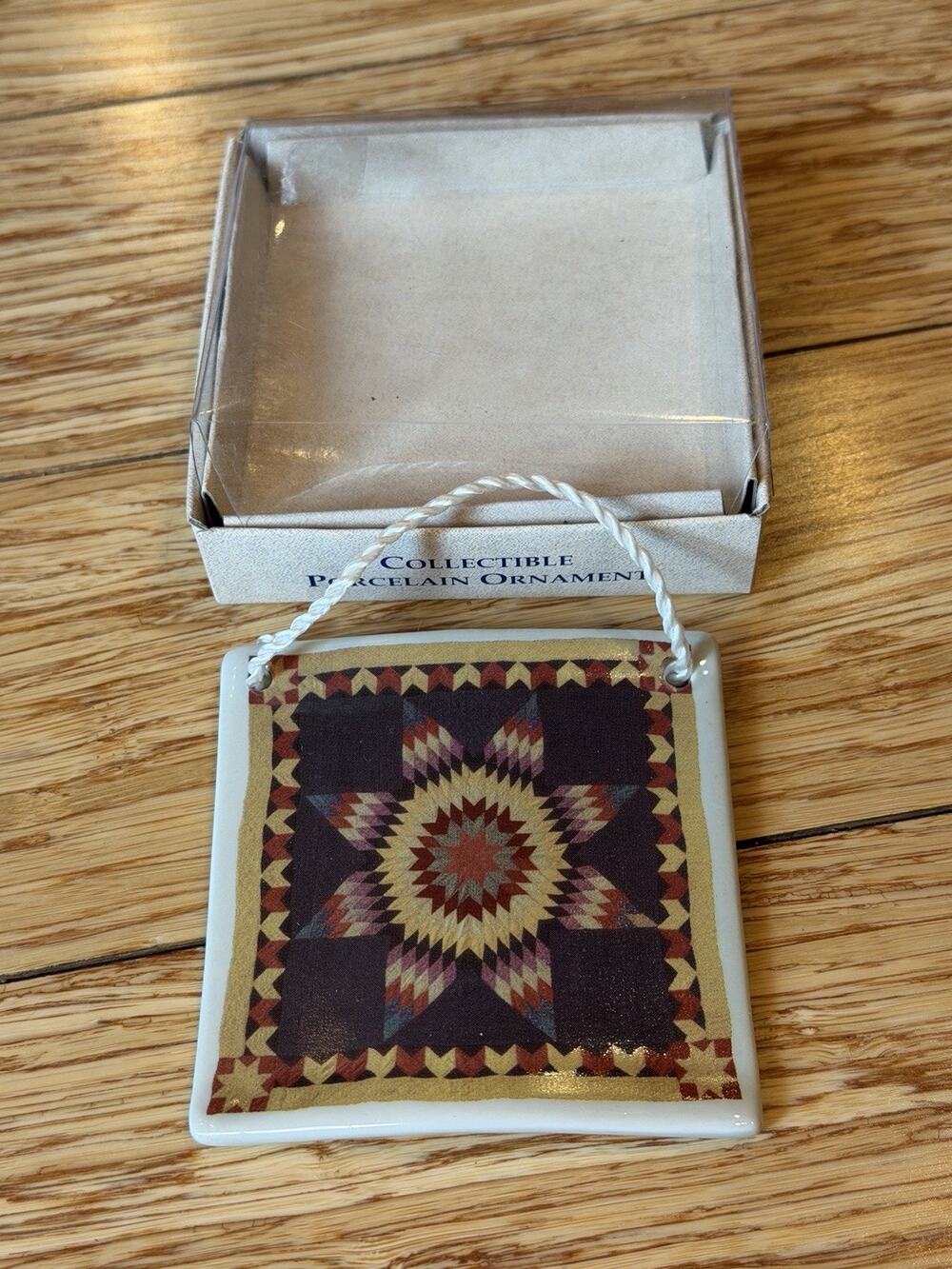 Lone Star Quilt Ornament by Otagiri Museum of American Folk Art Collection Vtg